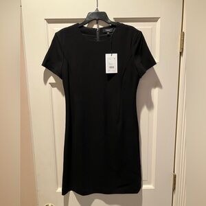 Theory Short Sleeve Black Crepe Dress